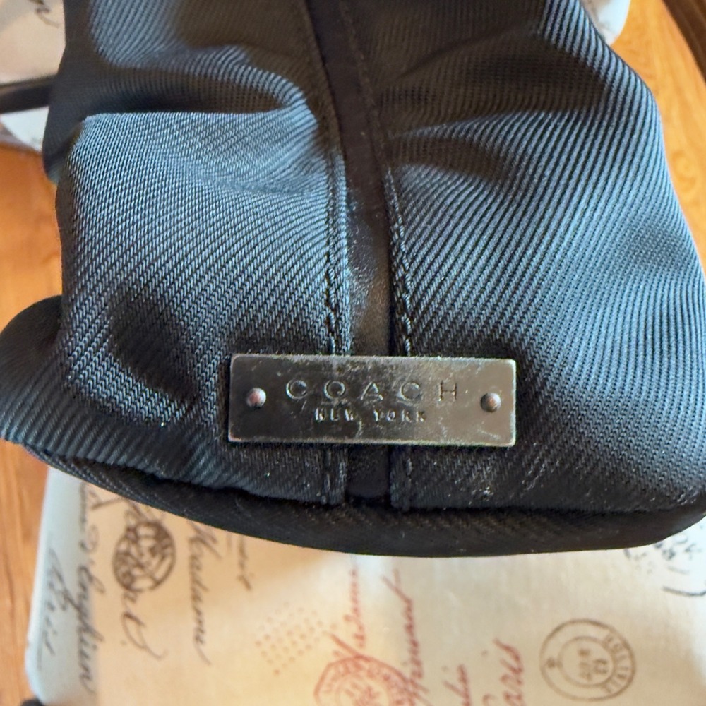 VTG Coach Mercer Black Twill Leather Trim Tote Laptop Bag C1K-5117 New York - Picture 2 of 5